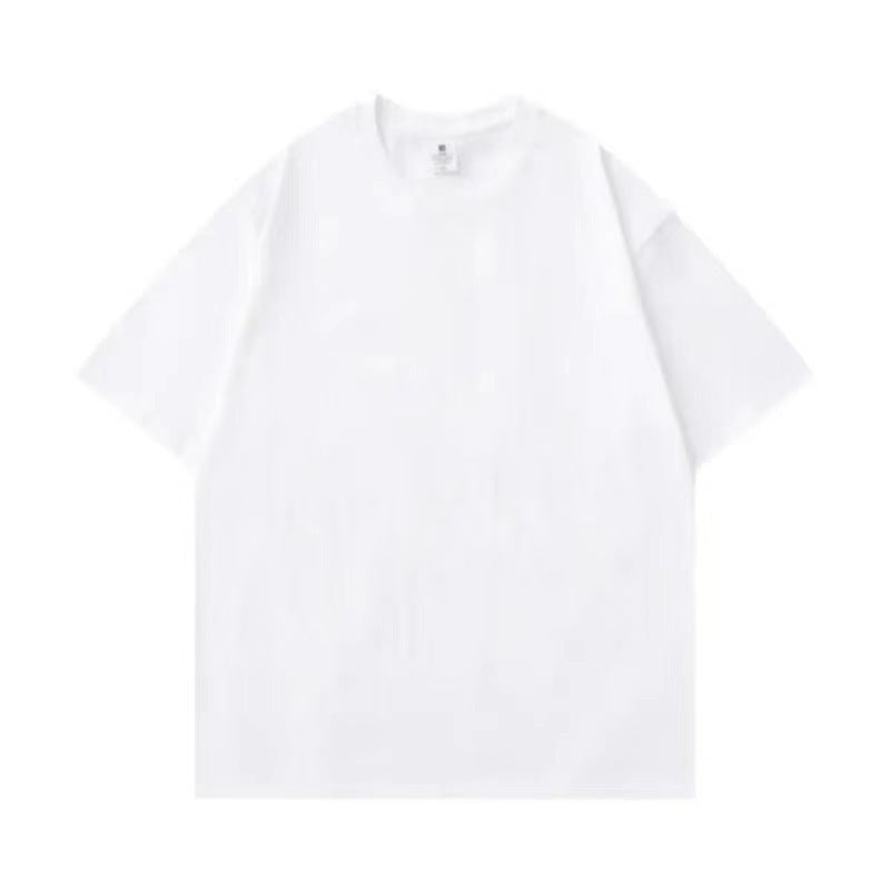 400g Heavy Cotton T-shirt Small Neckline Loose Plus Size